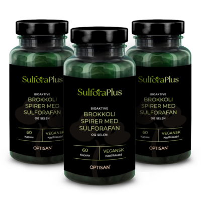 SulforaPlus, a supplement with sulforaphane, three (3) containers.
